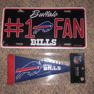 BUFFALO BILLS License plate & Pack mini Pennants